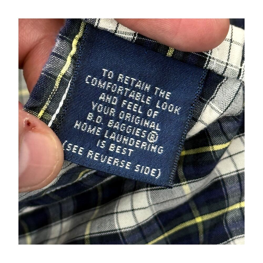 BD Baggies Vintage Crazy Plaid Cotton Shirt Made in USA 15.5 - Picture 6 of 16